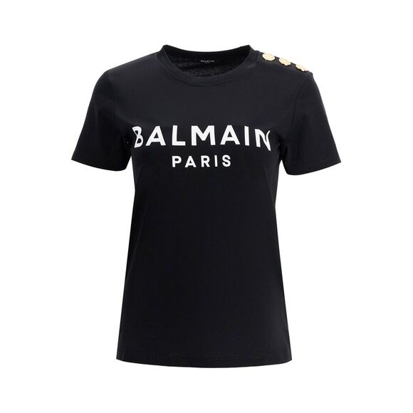 BALMAIN Sweaters - BALMAIN Logo T-Shirt With Buttons